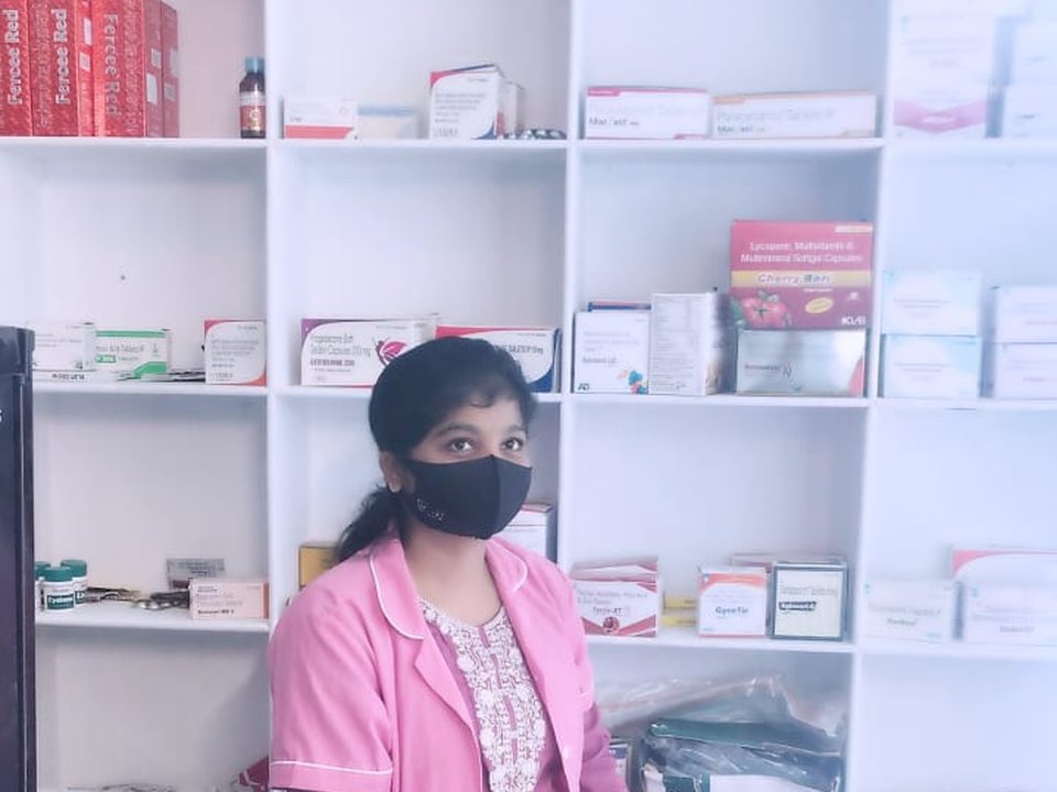 In-house pharmacy counter at Shahnaz Hospital